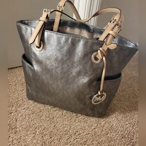 Michael Kors Silver Tote Bag Almost Brand New